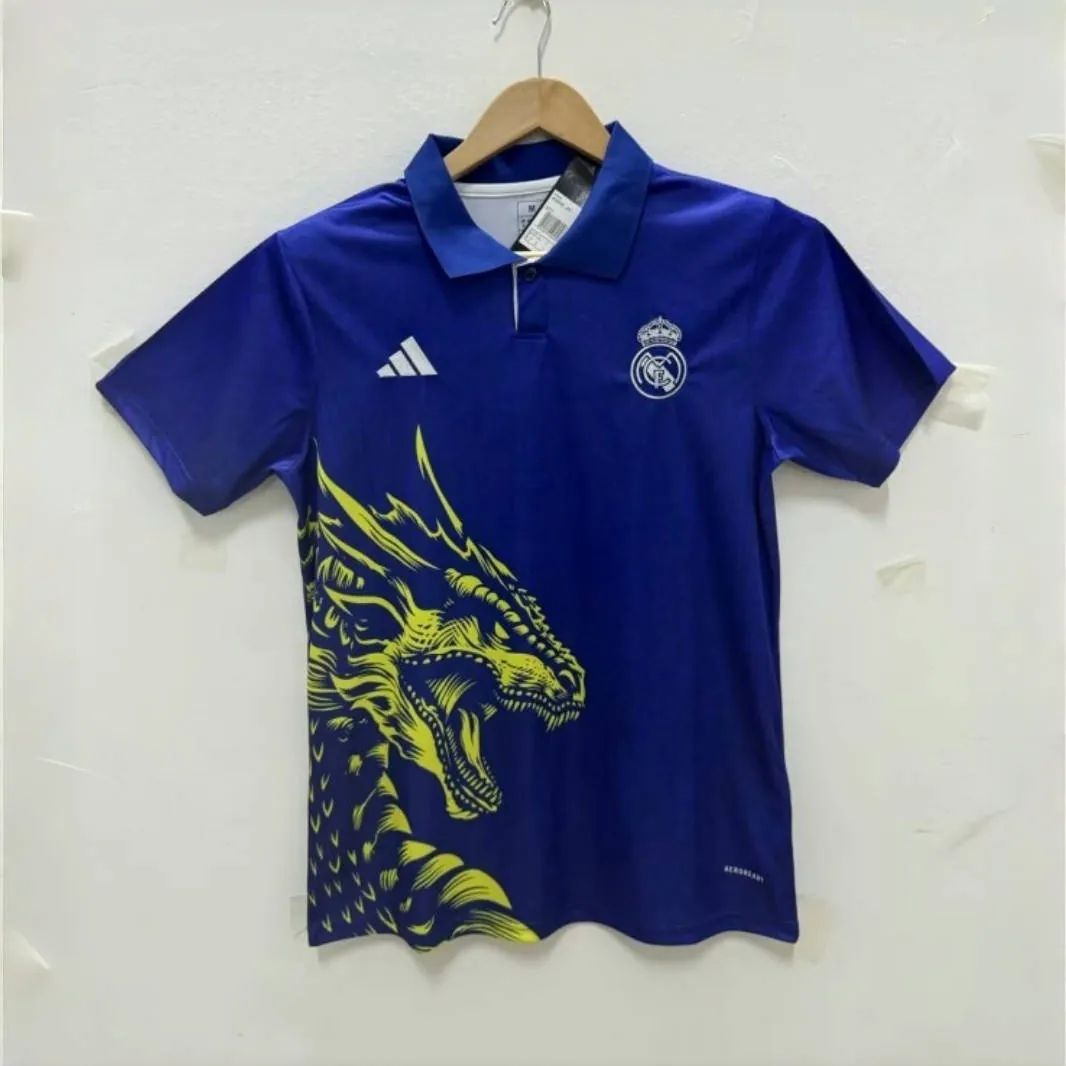 24-25 Real Madrid Blue Dragon Polo Shirt Jerseys Supllier Yupoo 2