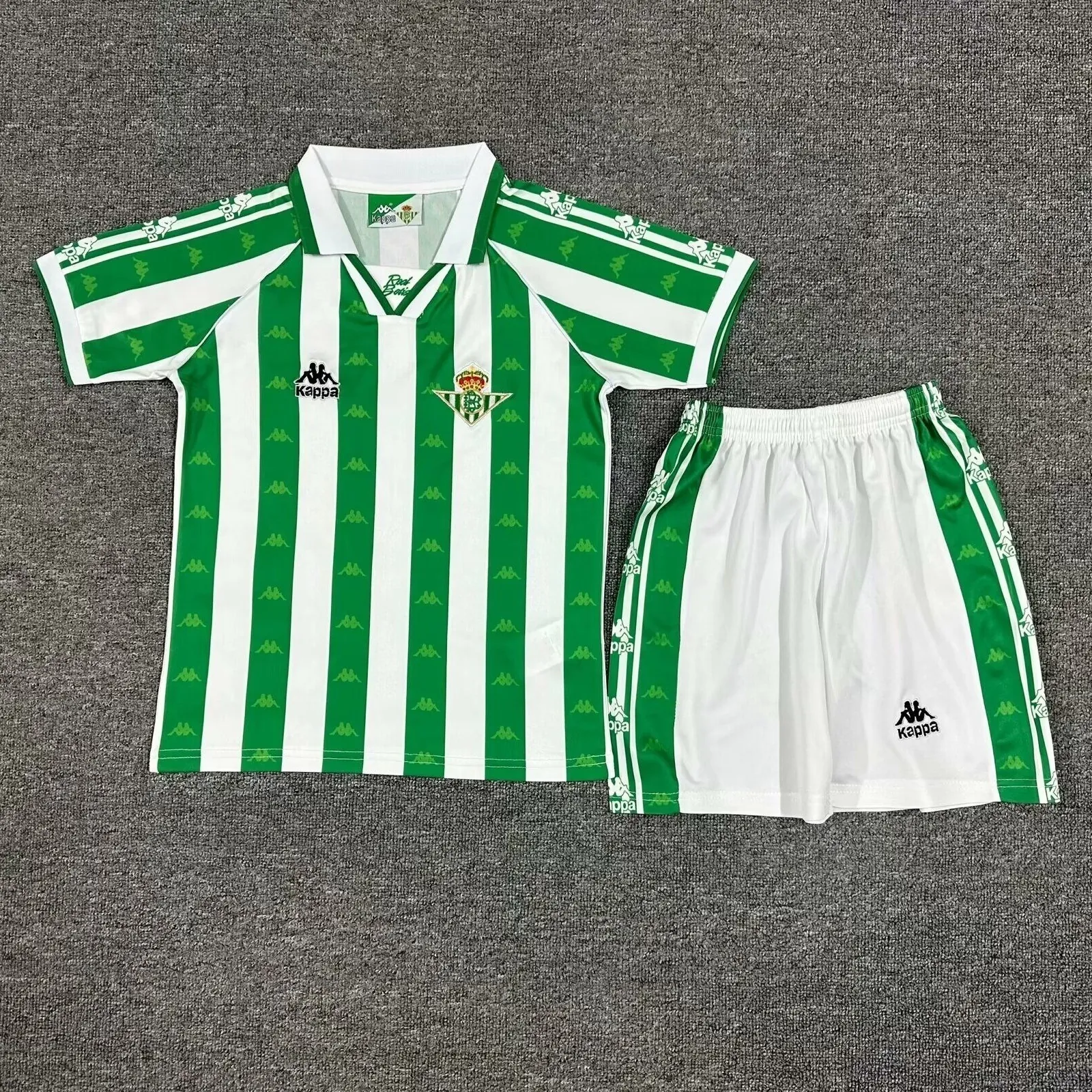 95-97 Betis Home Retro Kid Kits Children Sets Soccer Jerseys Yupoo 2