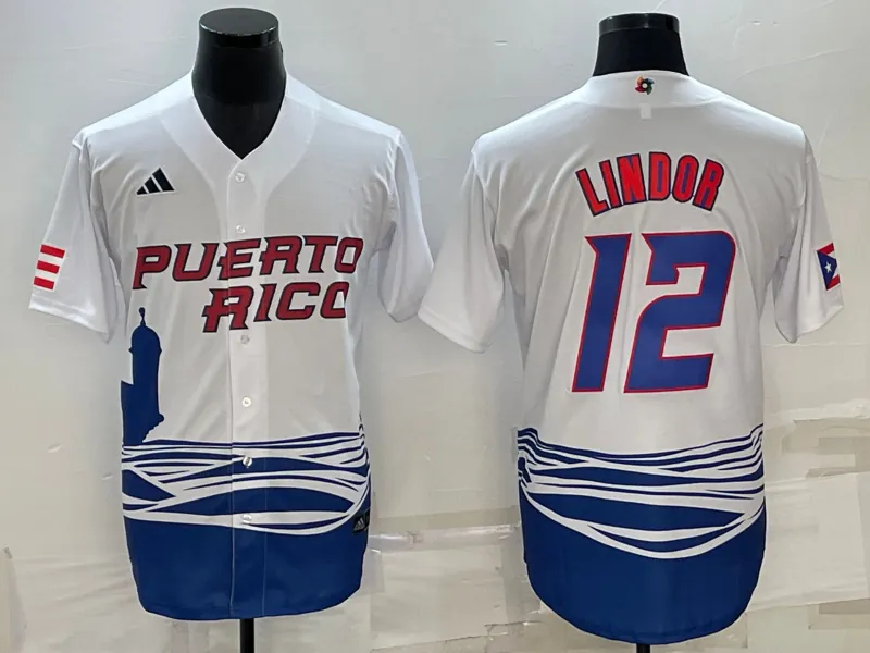White Puerto Rico 2023 World Cup Baseball Jerseys 48