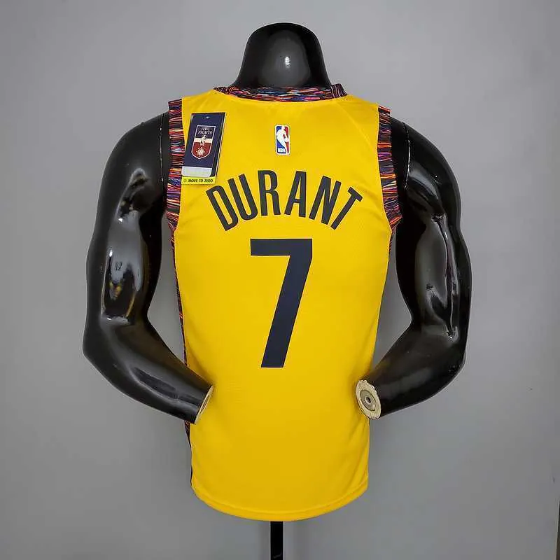 Durant #7 Brooklyn Nets Commemorative Edition Yellow 2