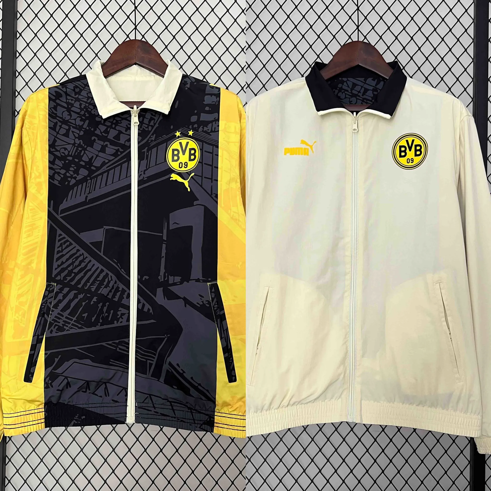 2024 Dortmund Trench Coat Reversible Windbreaker Double-Sides Jacket Sport AAAAJersey Yupoo 8