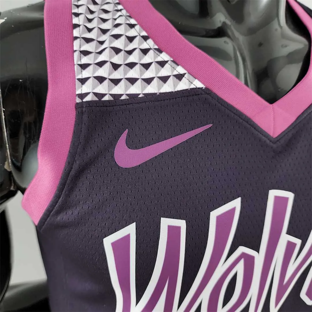 Minnesota Timberwolves RUSSELL#0 Black and Purple NBA Jersey 8