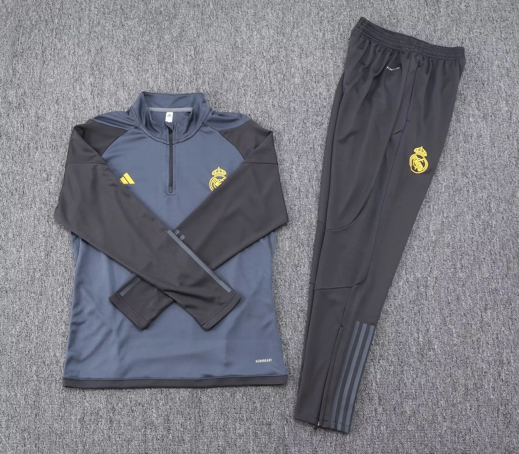 23-24 Real Madrid Long Sleeve Navy Kits Training Suits Soccer Jerseys Yupoo 1