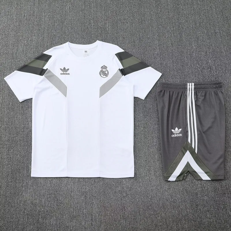 25-26 Real Madrid Original White Training Kits Football Tracksuits 1