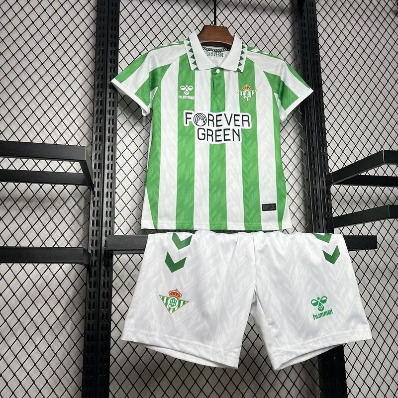 24-25 Real Betis Home Kid Kits Youth Apparels Football AAAAJersey Yupoo 4