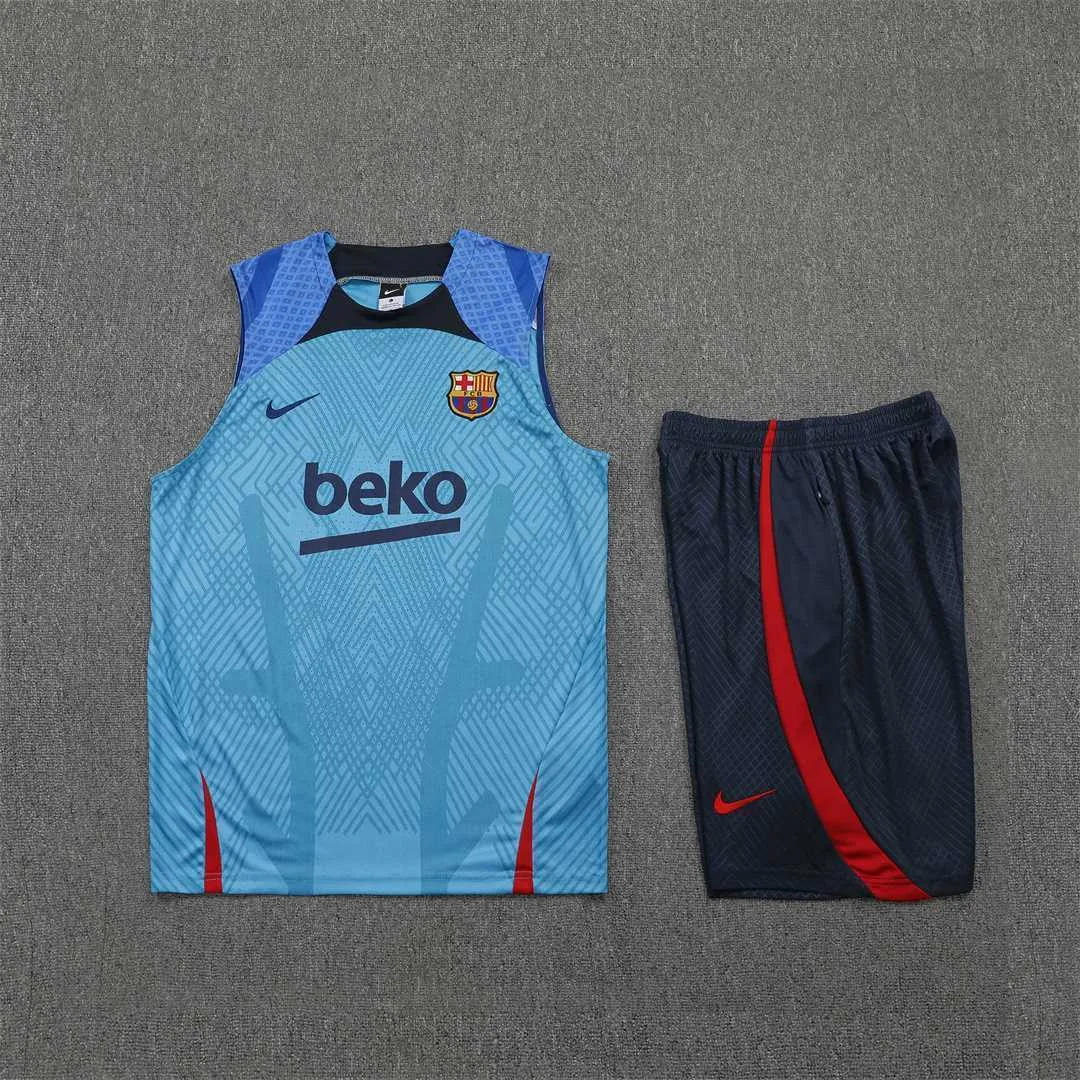 22-23 Barcelona vest training suit kit blue 5
