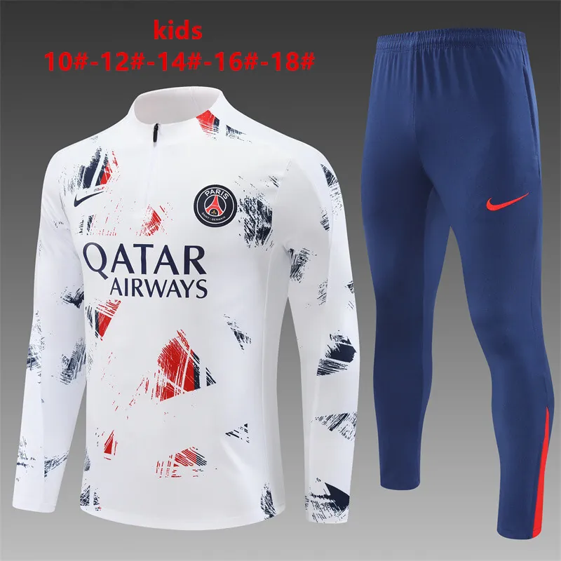 24-25 PSG Kids Long Sleeve Training Suit Football Shirts 1