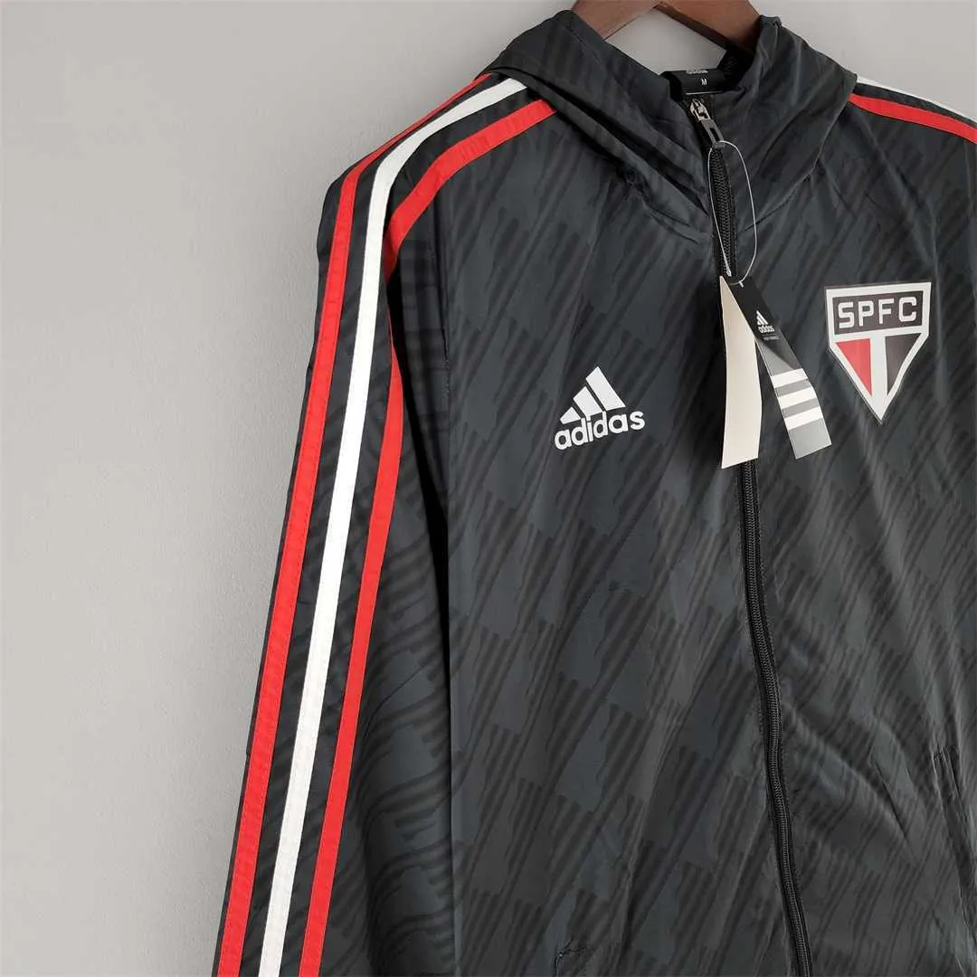 22-23 Sao Paulo Windbreaker Black Red and White 6