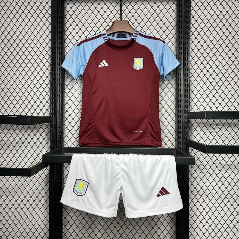 24-25 Aston Villa Home Kid Kits Youth Apparels Football AAAAJersey Yupoo 6