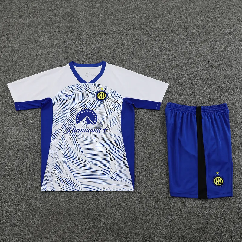 23-24 Inter Milan Short Sleeve Kits White&Blue Training Suits Cheap Jerseys Yupoo 1
