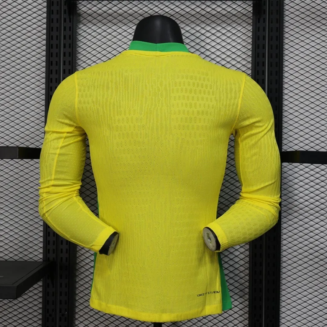 2025 Brazil Home Long Sleeve Kit Player Version Shirt AAAAJersey Supply Yupoo 2