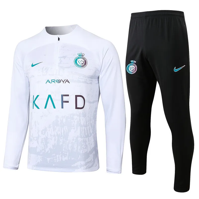 23-24 Al-Nassr Long Sleeve Kits White Training Suits Soccer Jerseys Yupoo 3