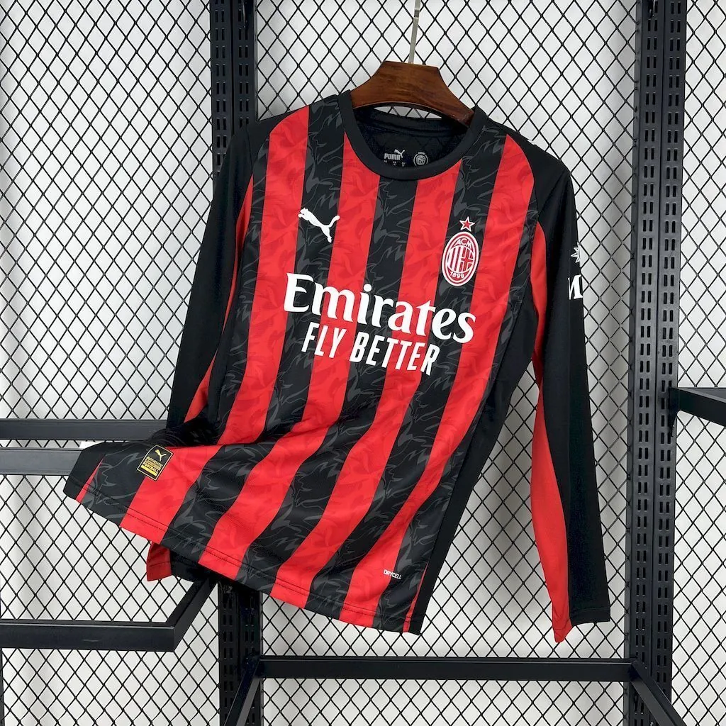 25-26 AC Milan Home Long Sleeve Shirt Football Uniform AAAAJersey Supply Yupoo 5