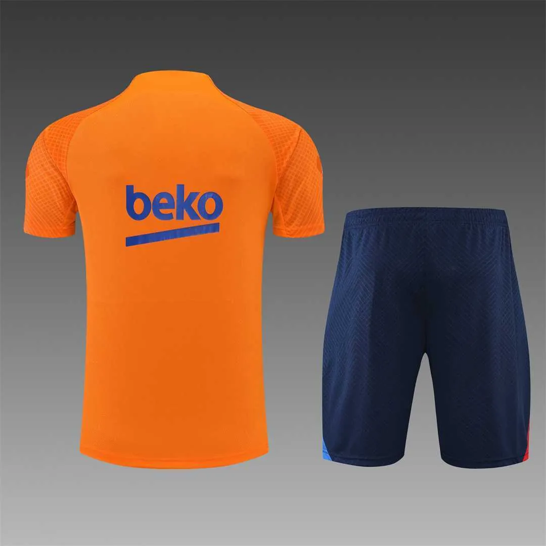 22-23 Barcelona training suit short sleeve kit orange 11