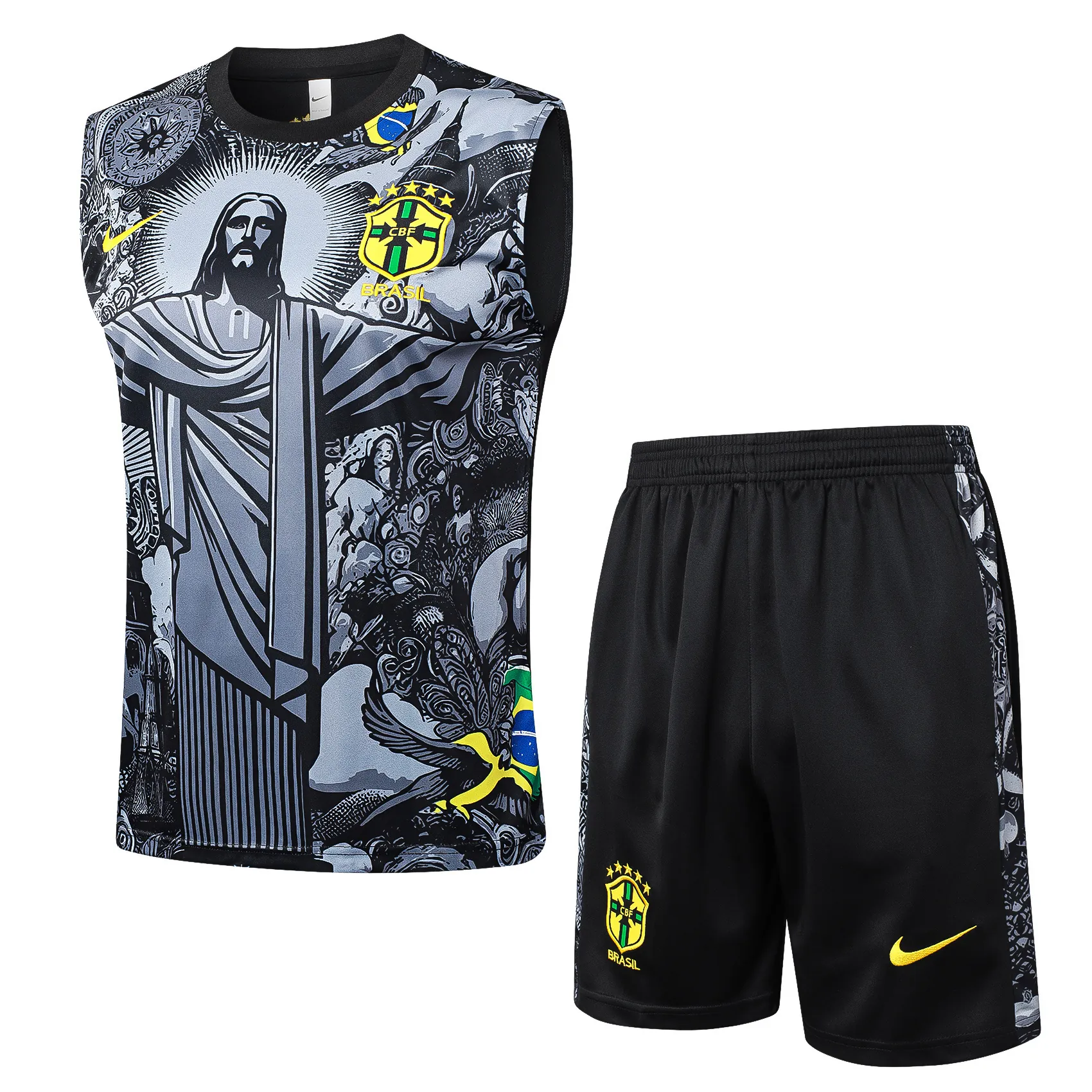 2024 Brazil Christ the Redeemer Grey Vest Kit Soccer AAAAJersey Yupoo 5