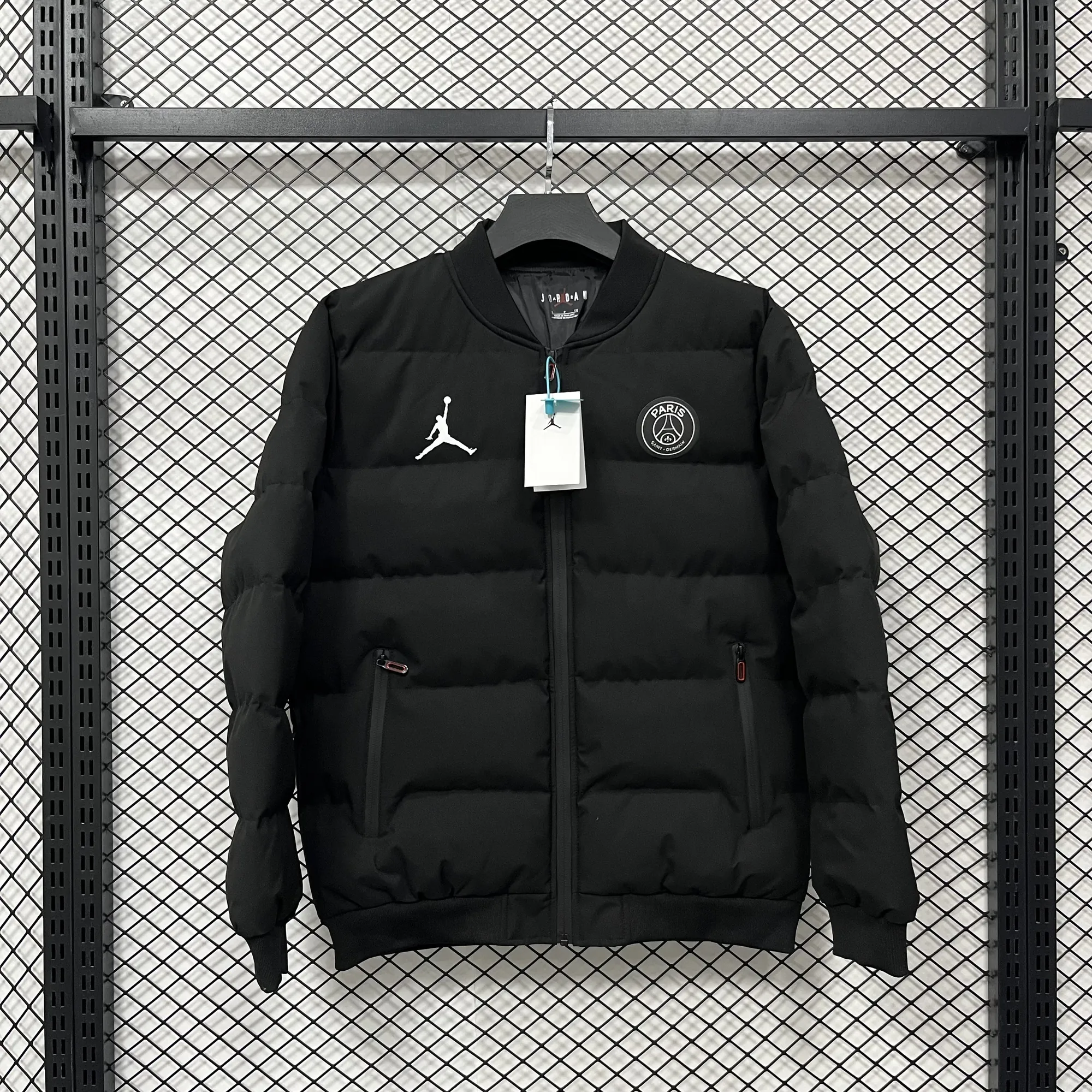25-26 PSG Black Thermal Cotton-Padded Jacket Kit AAAAJersey Supply Yupoo 2
