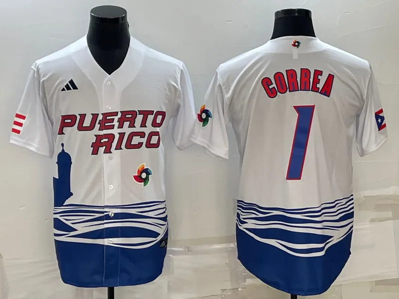 White Puerto Rico 2023 World Cup Baseball Jerseys 14