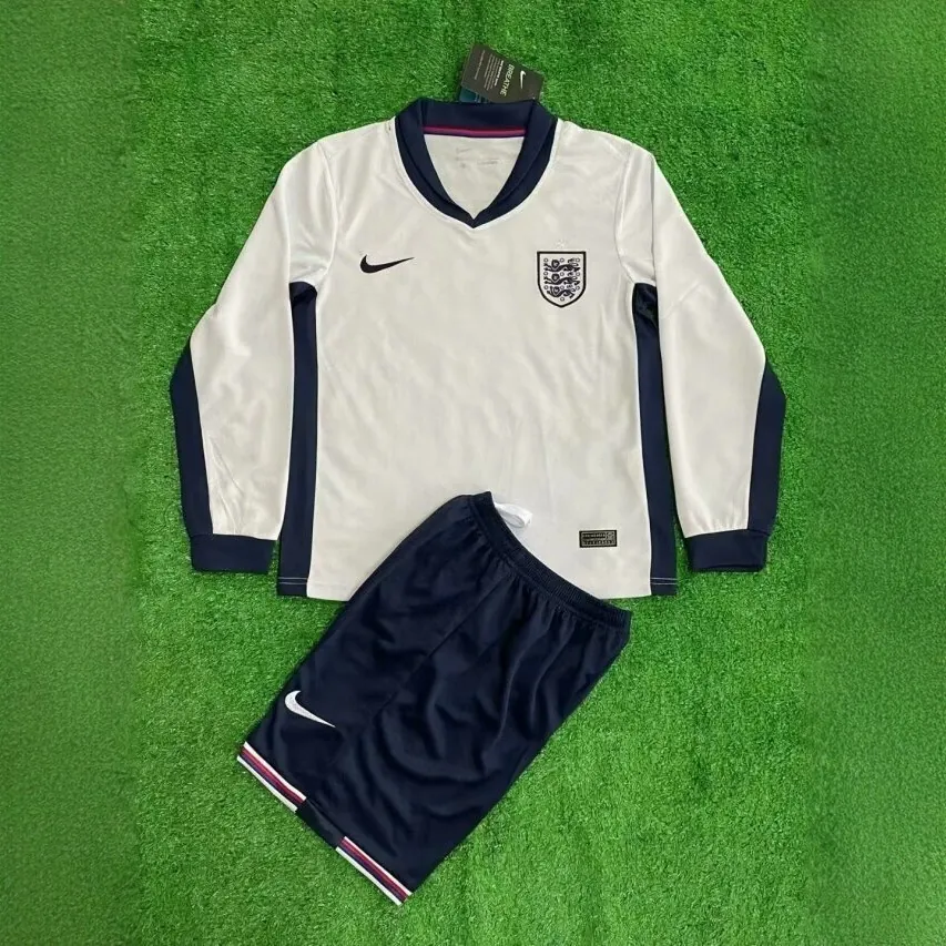 2024 England Home Kid Kits Long Sleeve UEFA Euro Children Sets Football Replicas Yupoo 2
