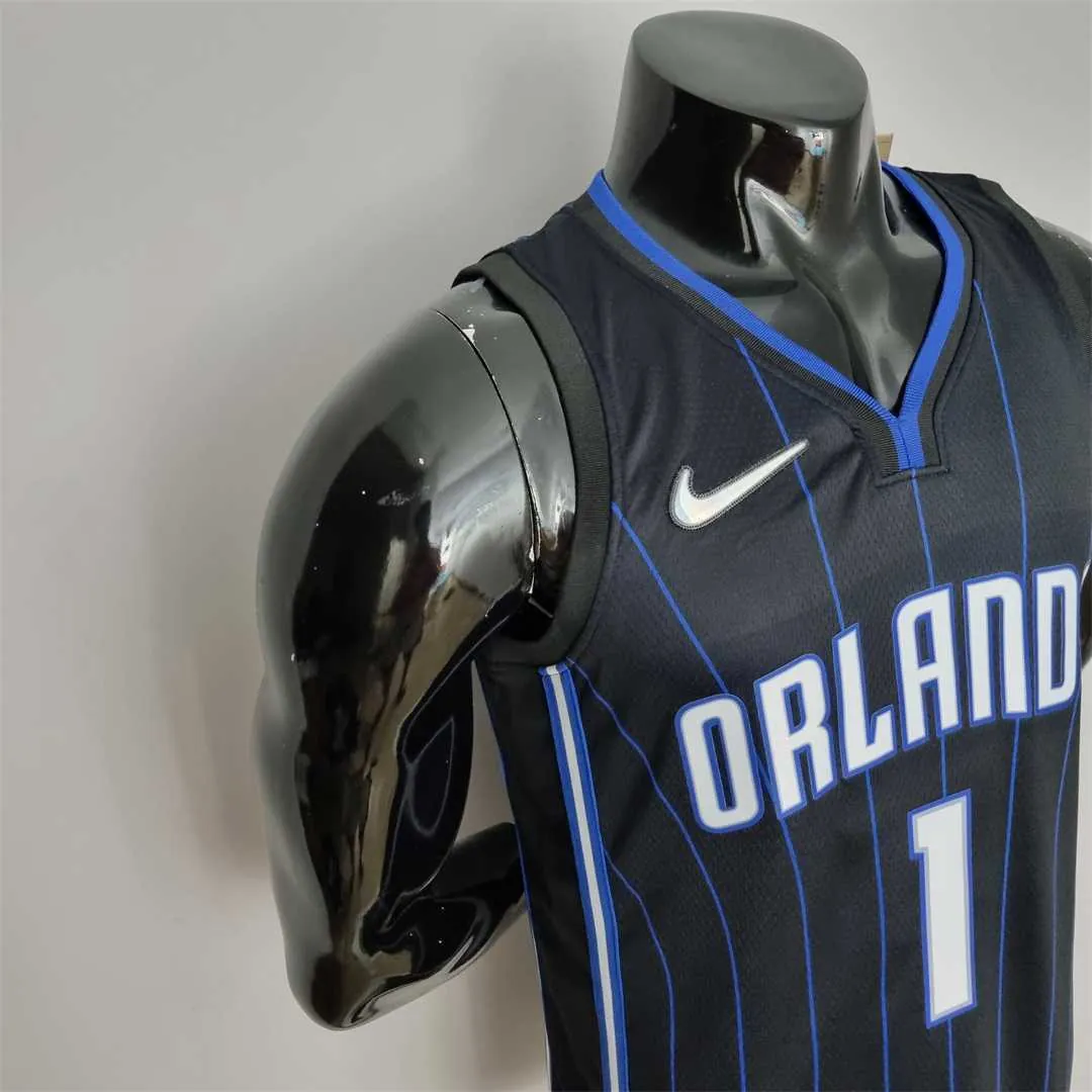 75th Anniversary McGrady #1 Orlando Magic Black NBA Jersey 2