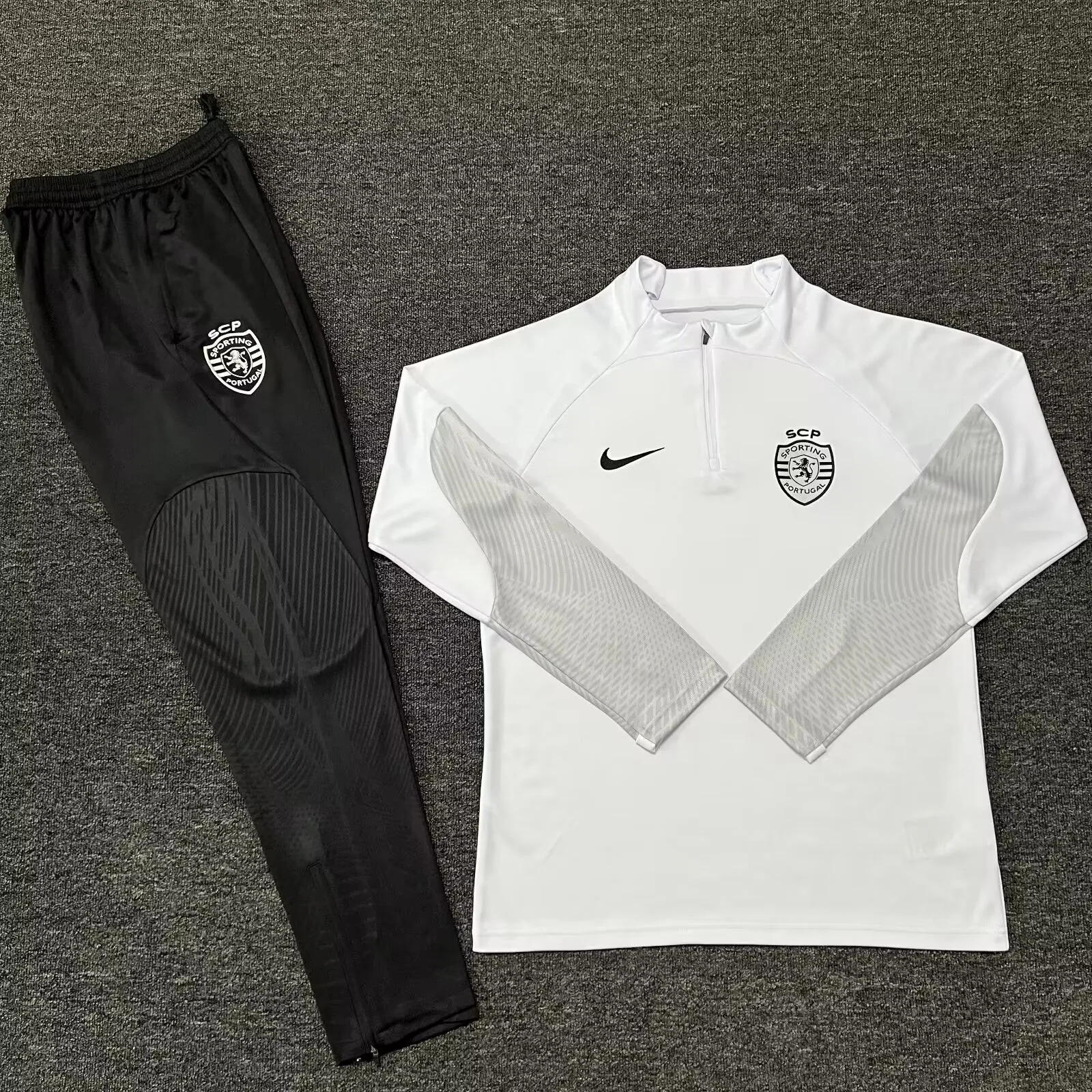 23-24 Sporting Lisbon Long Sleeve Kits White Training Suits Football Jerseys Yupoo 1