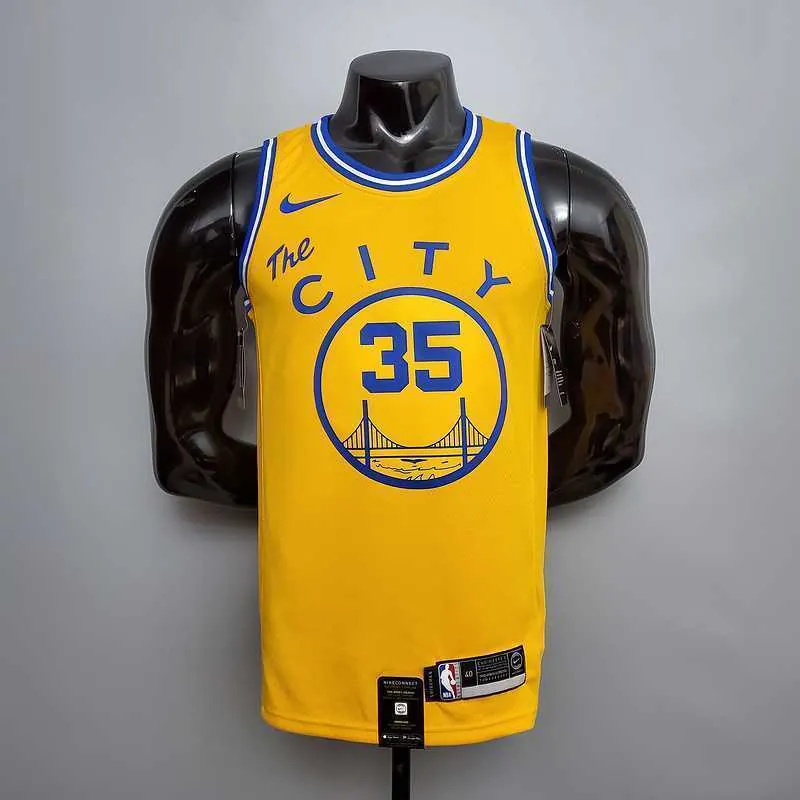 Tram version DURANT#35 Golden State Warriors yellow 8