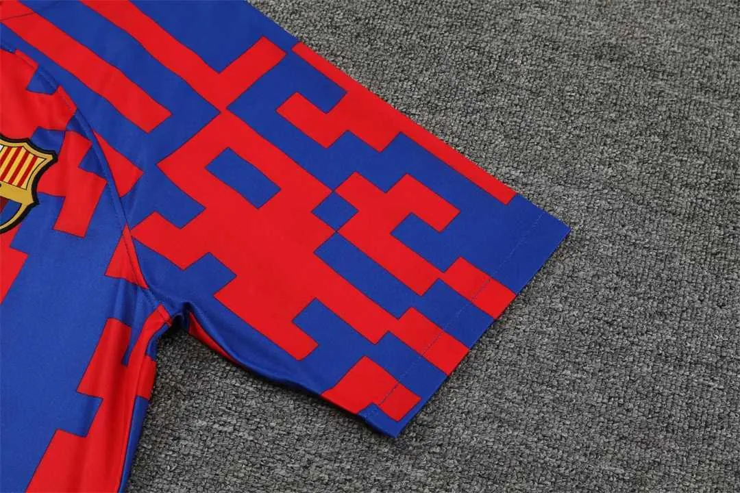 22-23 Barcelona training suit Short Sleeve kit red and blue camouflage 19