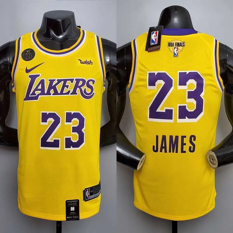 New James #23 Lakers Round neck yellow 9