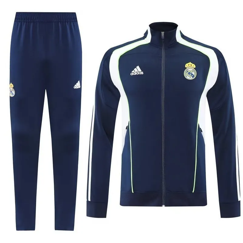 25-26 Real Madrid Navy&White Football Tracksuits Long Jacket Suits 3