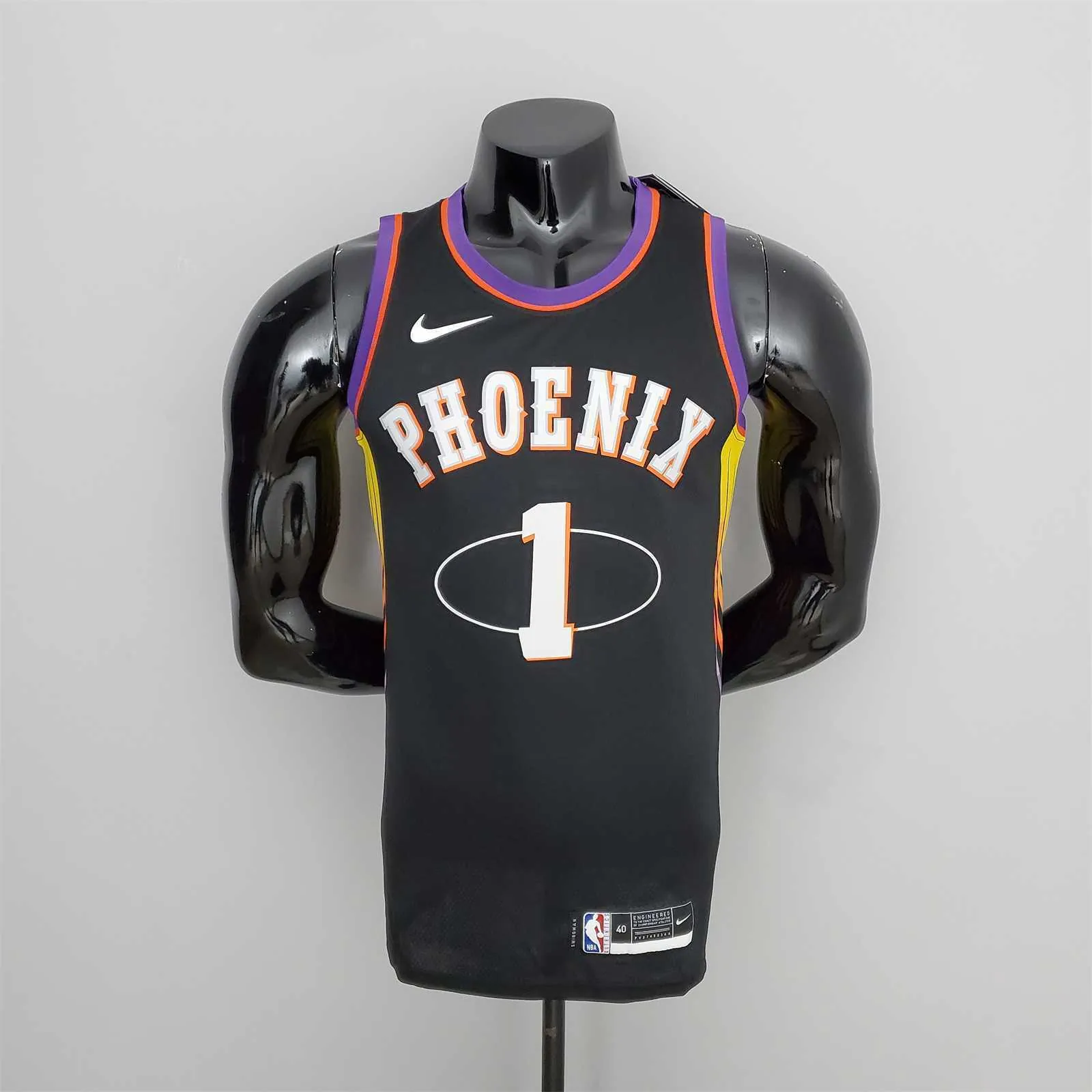 2022 Season Booker #1 Suns City Edition Black NBA Jersey 9