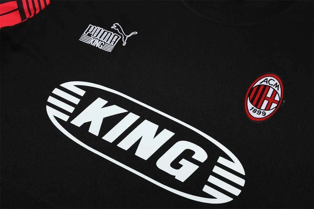 22-23 AC Milan Training Short Sleeve Kit Black 4