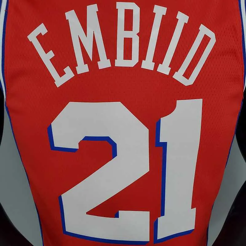 2021 EMBIID#21 76ers Jordan Themed Red 8