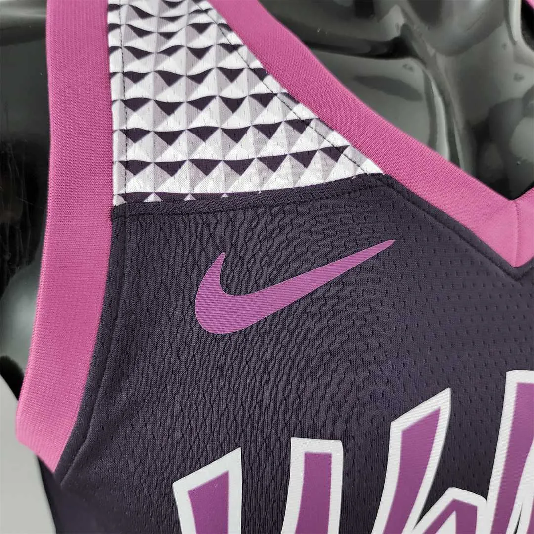 Minnesota Timberwolves TOWNS#32 Black and Purple NBA Jersey 6
