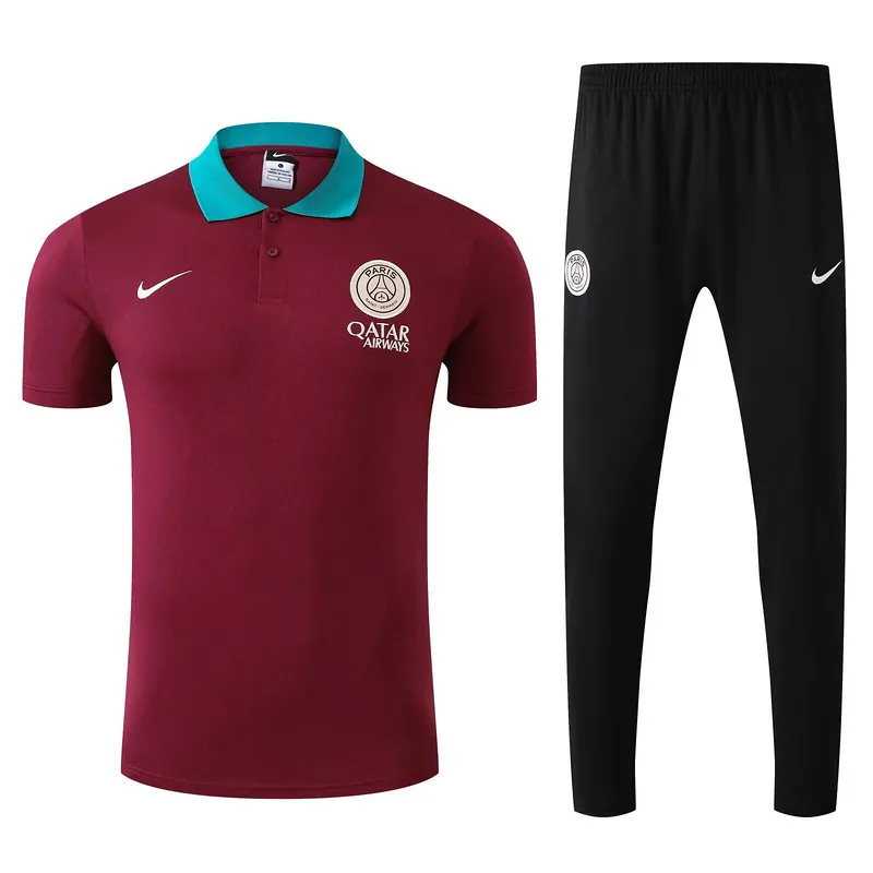 25-26 PSG Red POLO Training Kits Football Tracksuits 3