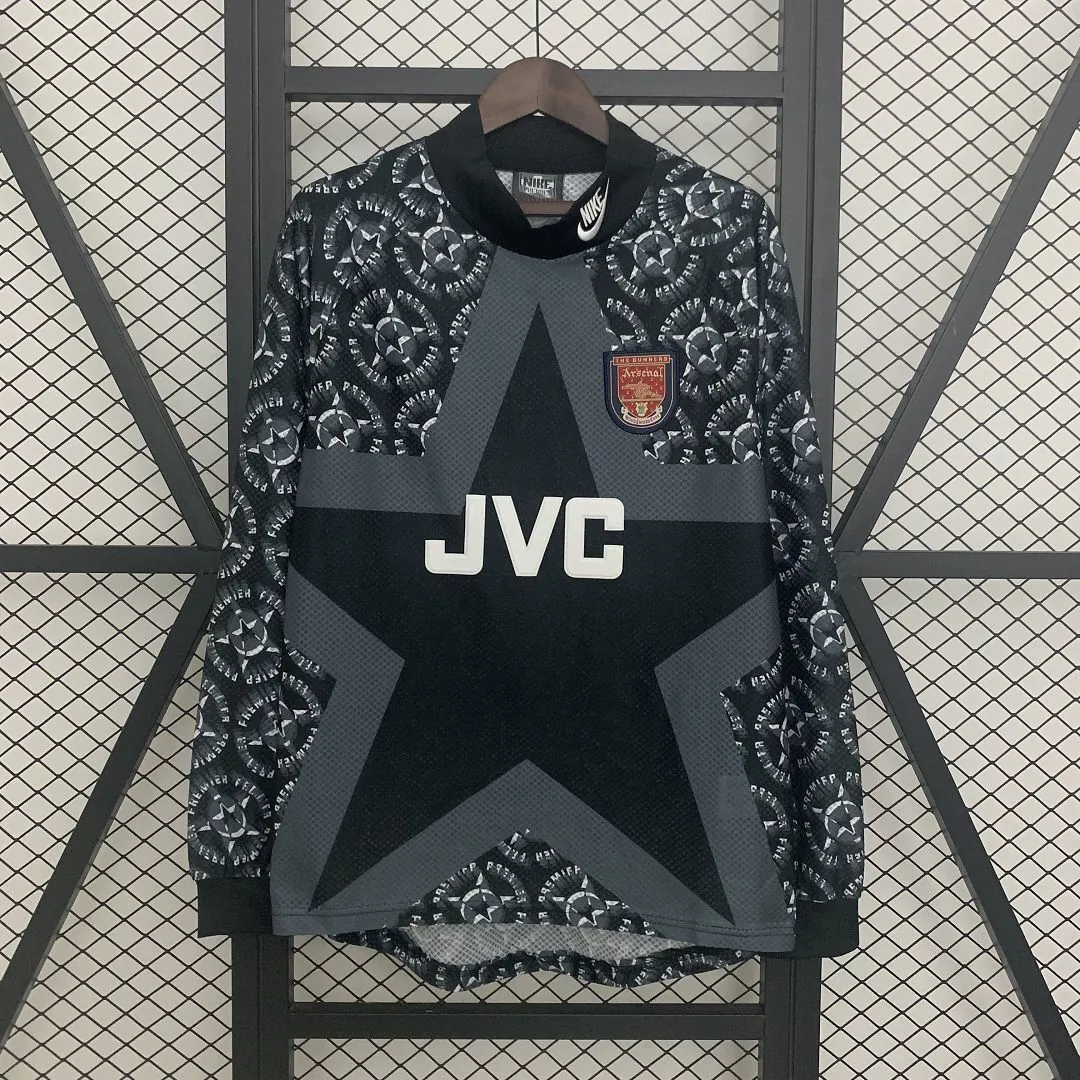 94-95 Arsenal Goalkeeper Retro Grey Long Sleeve Kit Vintage Shirt AAAAJersey Wholesale Yupoo 7