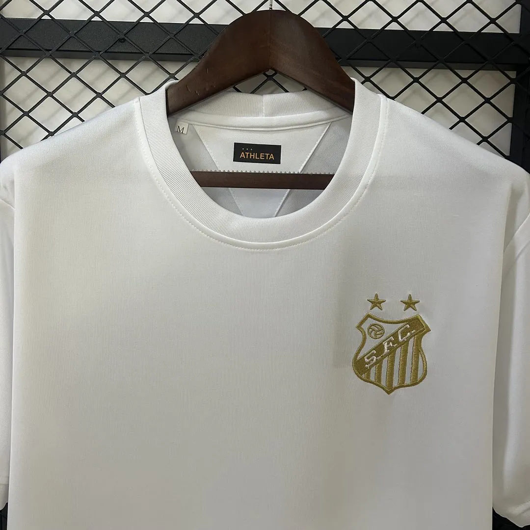 25-26 Santos Pelé White Kit Soccer T-Shirt AAAAJersey Dropship Yupoo 1