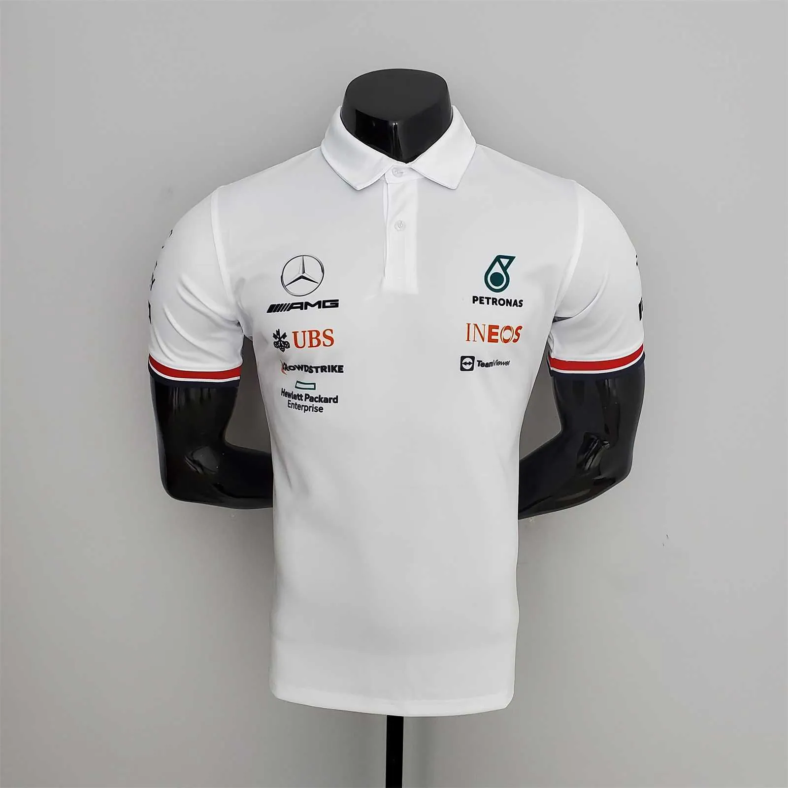 F1 Formula One 2022 Racing Suit Mercedes Polo White 8