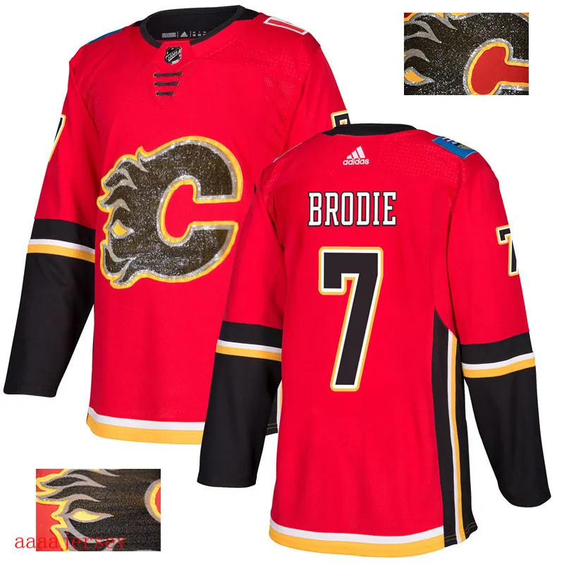 2018 Calgary Flames ice hockey jersey M-3XL 卡加利火焰队时尚亮片款冰球服 29
