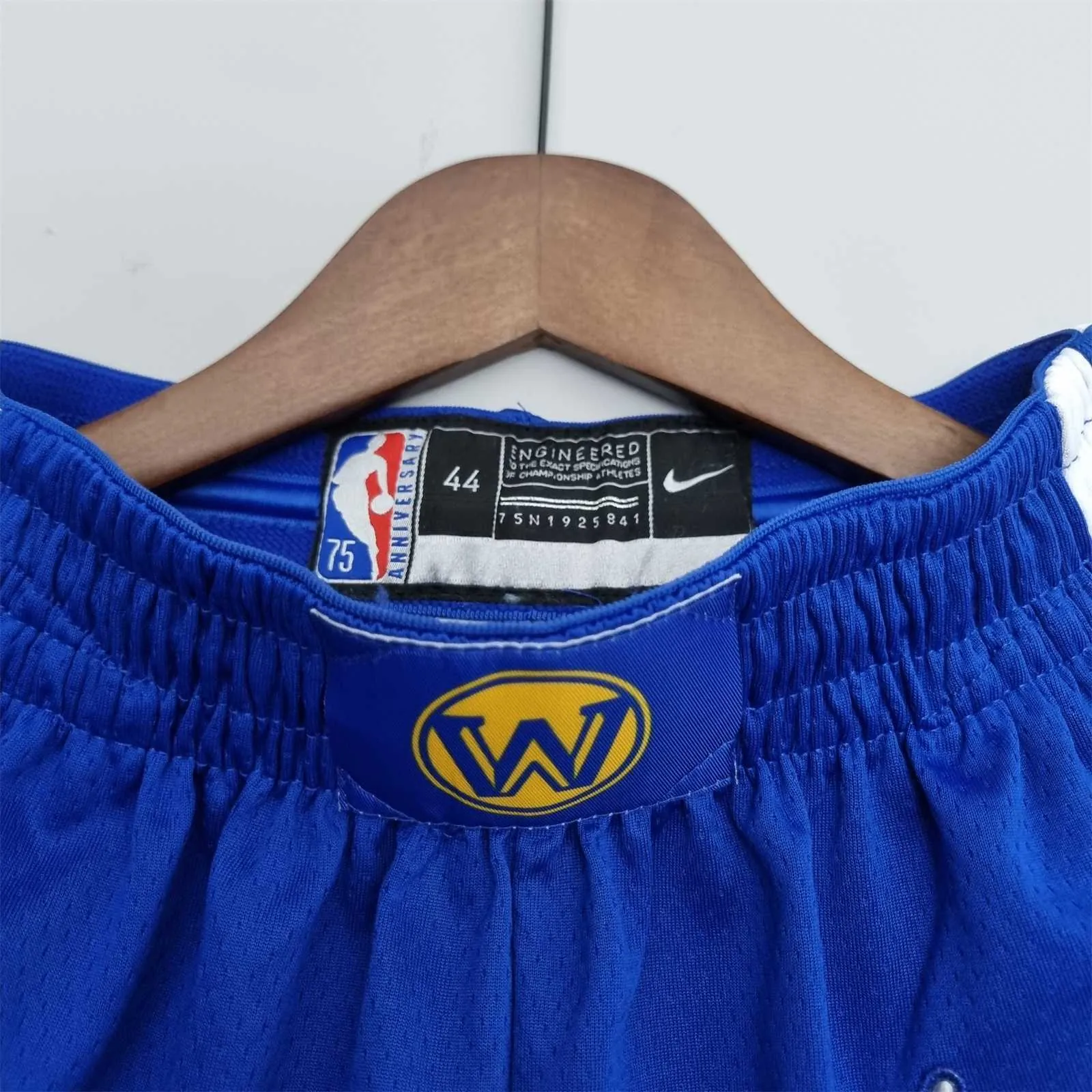 75th Anniversary Golden State Warriors Shorts Blue NBA Jersey 2