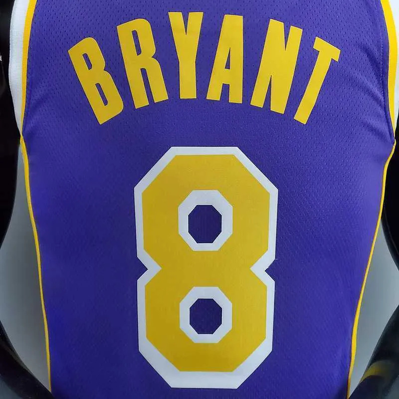 New Lakers Jordan Bryant #8 Theme Purple Round Neck 1