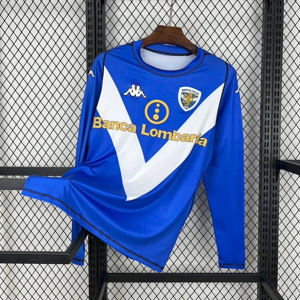 03-04 Brescia Home Retro Kit Long Sleeve Vintage Shirt AAAAJersey Supplier Yupoo 4