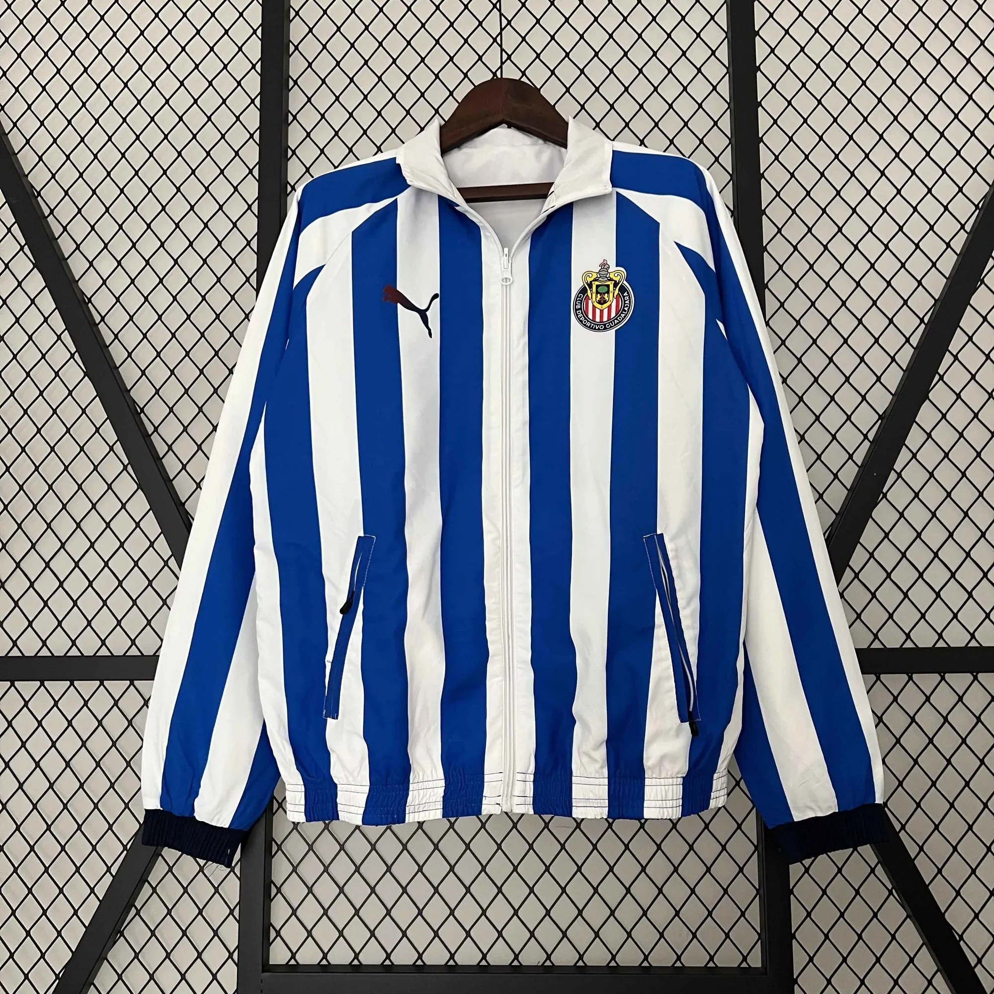 23-24 Chivas Reversible Windbreaker White&Blue Double-Sides Jacket Soccer Jerseys For Sale 2