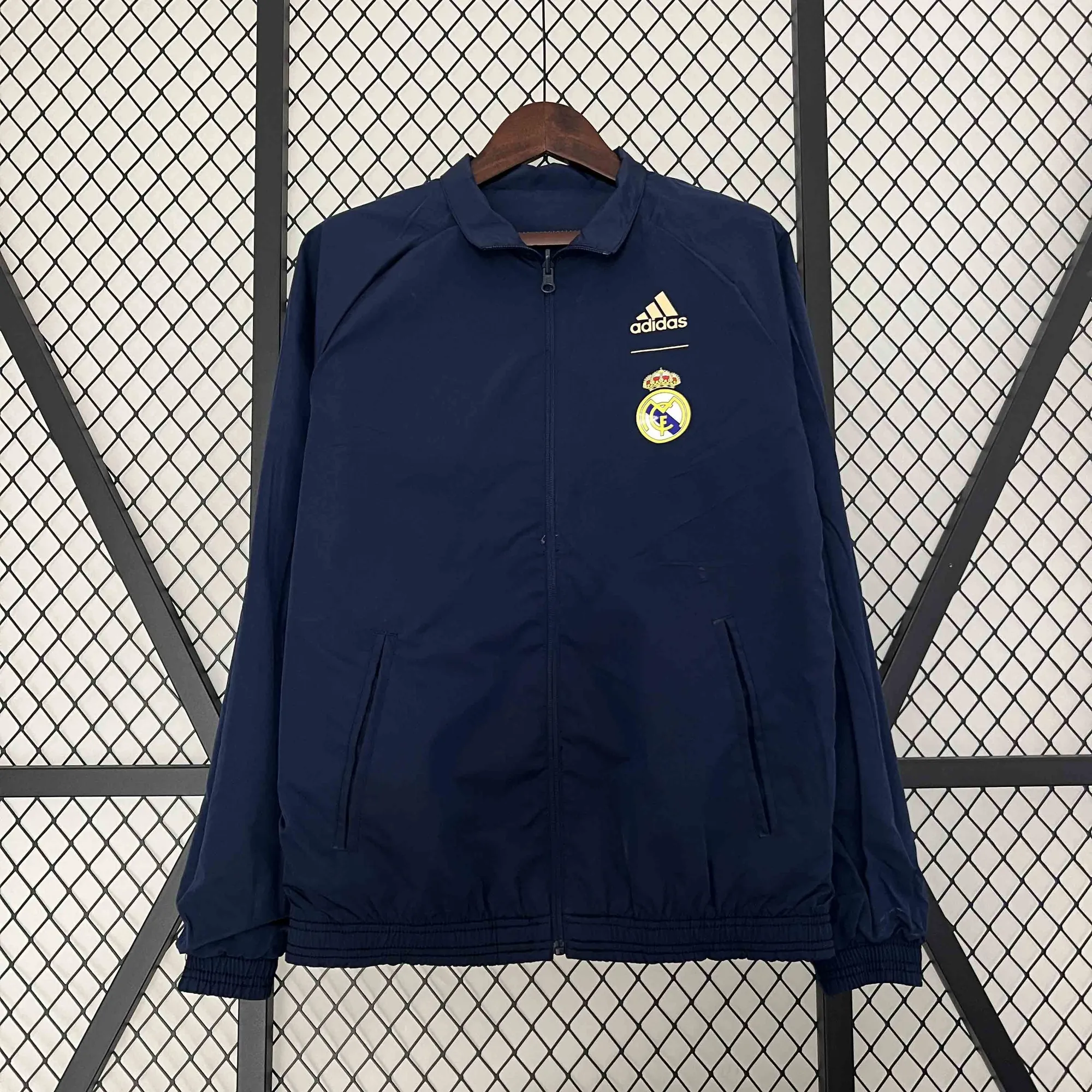 23-24 Barcelona Reversible Windbreaker purple&Navy Special Edition Style Double-Sides Jacket Yu 1
