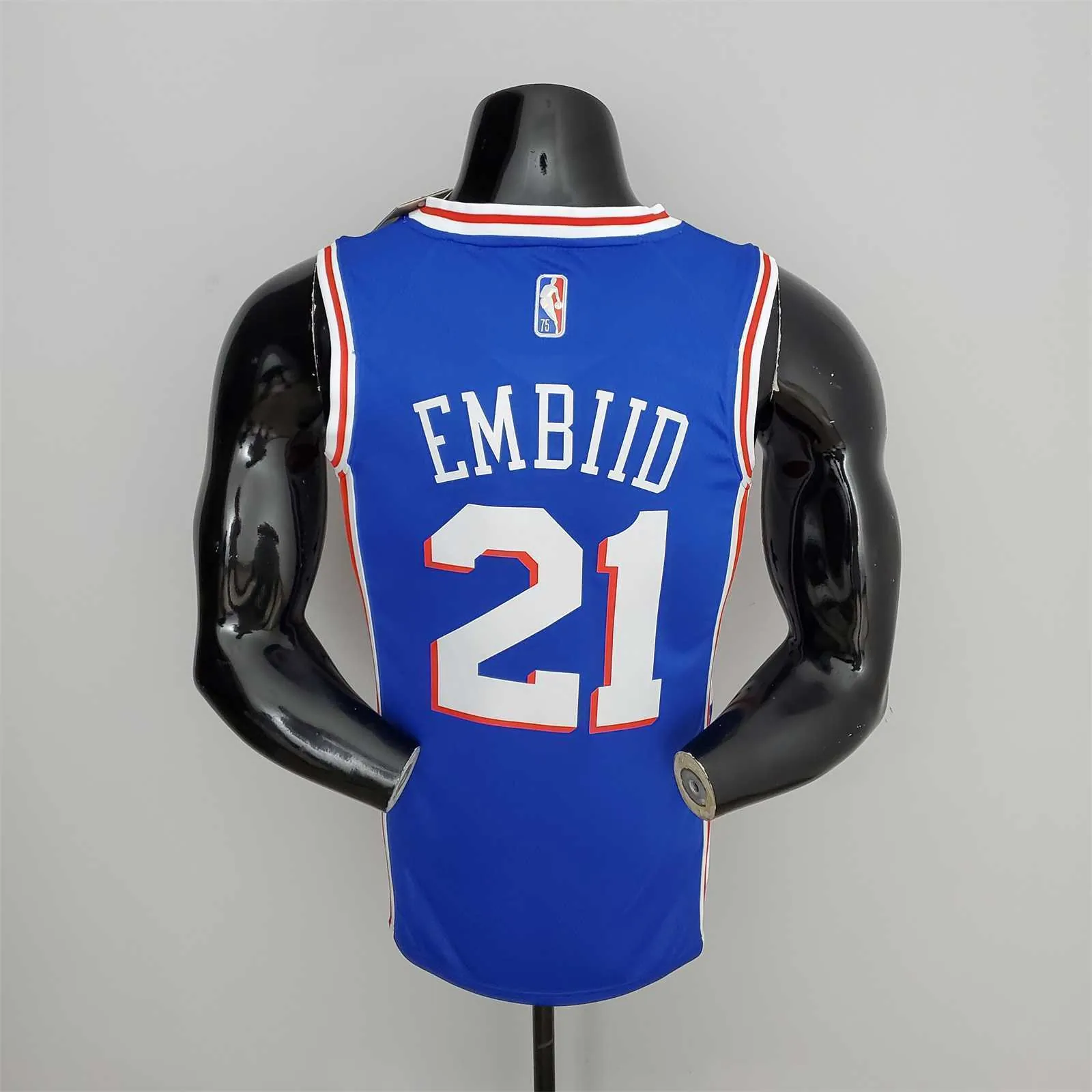 75th Anniversary Philadelphia 76ers EMBIID#21 Blue NBA Jersey 9