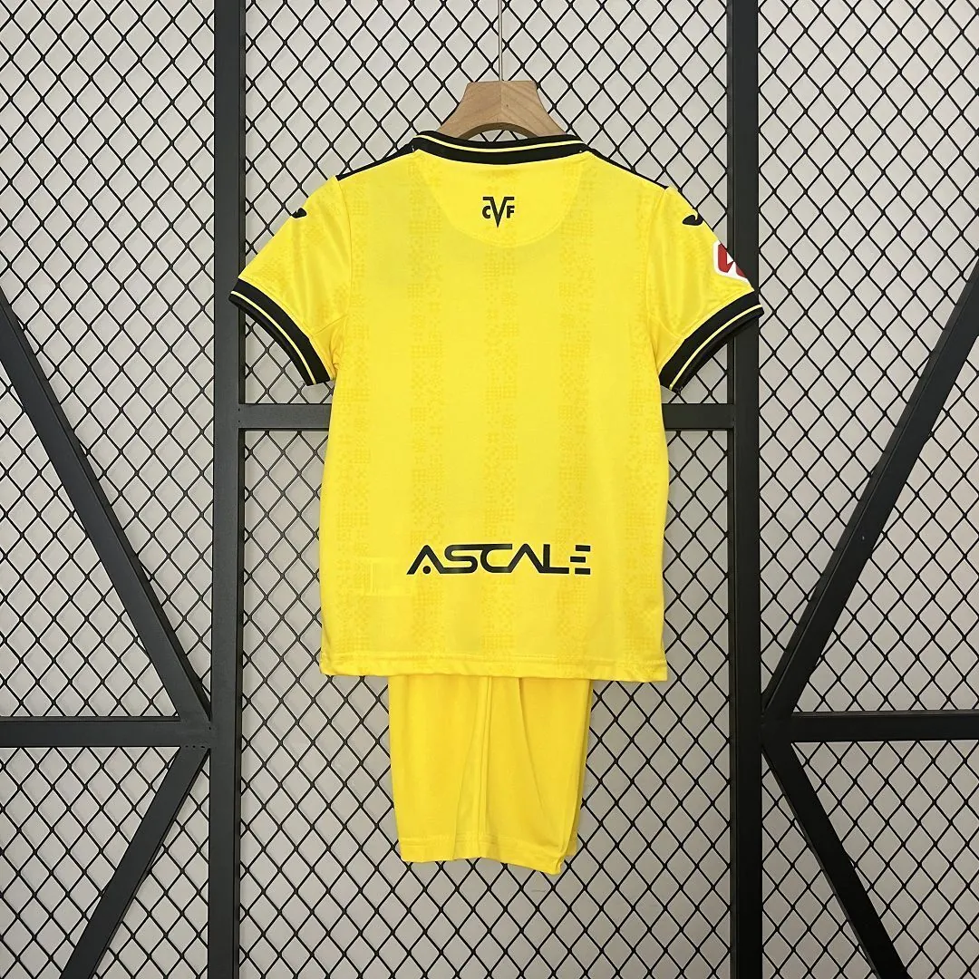 24-25 Villarreal Home Kid Kits Youth Apparels Football AAAAJersey Yupoo 6
