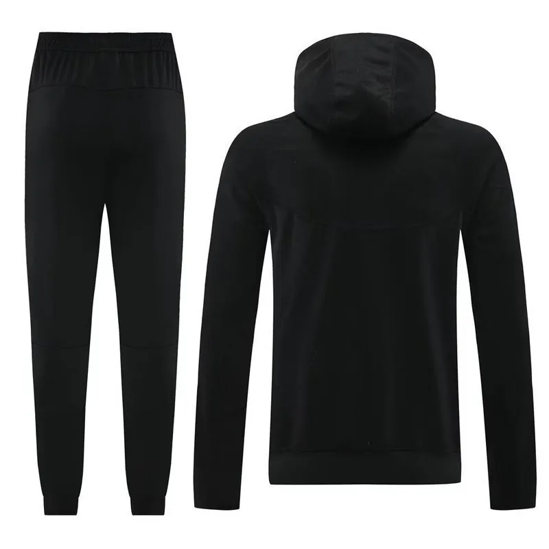 24-25 Chelsea Black Hoodie Tracksuit Long Jacket Suits 2