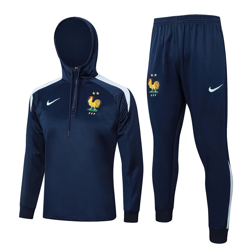 2024 France Hoodie Long Sleeve Training Suit Football Shirts 4