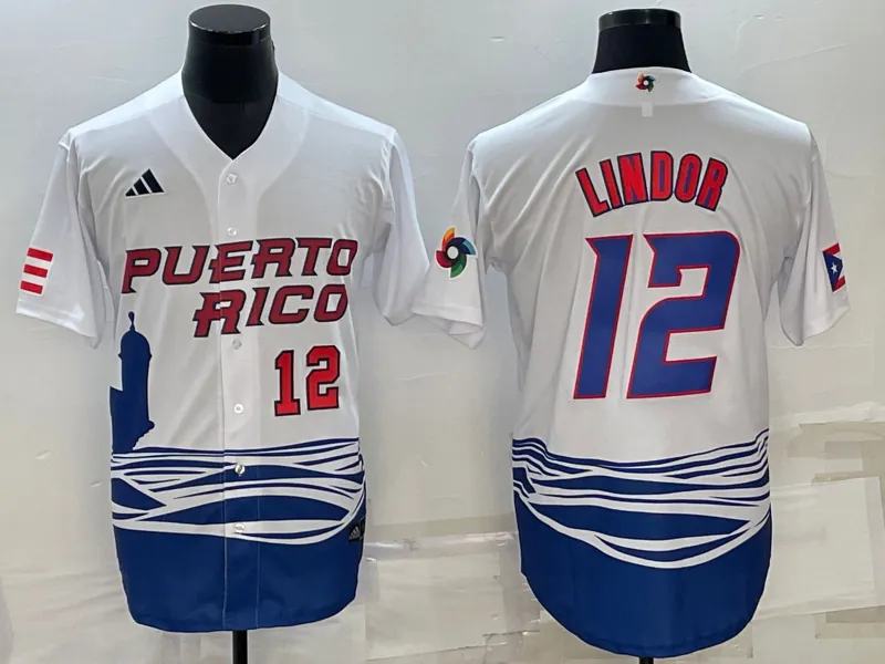 White Puerto Rico 2023 World Cup Baseball Jerseys 19