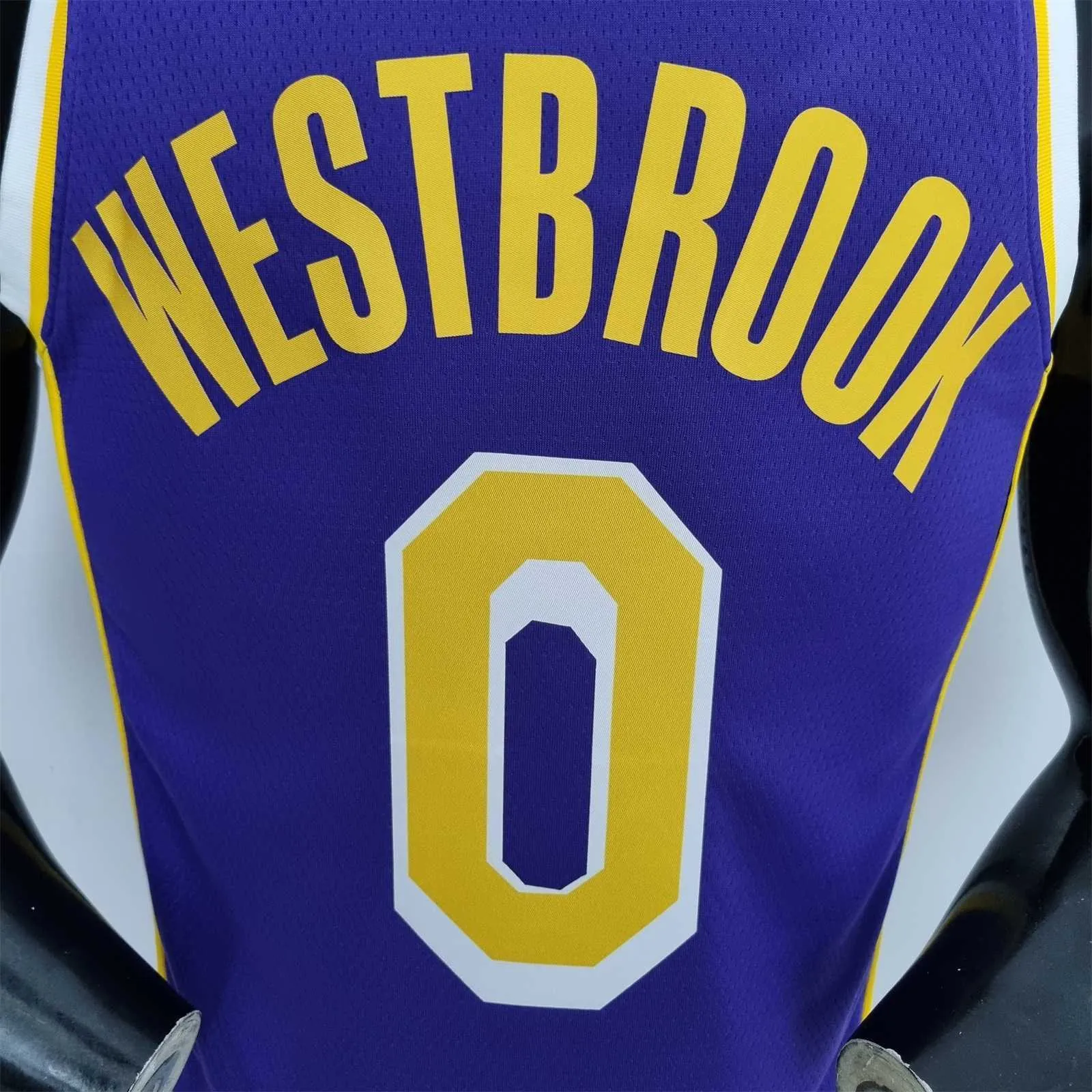 75th Anniversary Westbrook #0 Los Angeles Lakers Jordan Purple NBA Jersey 7