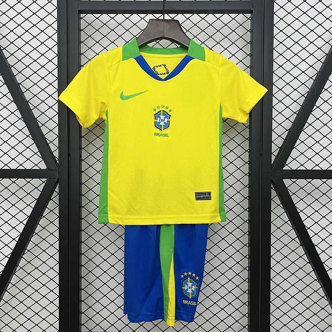2025 Brazil Home Kid Kits Youth Apparels AAAAJersey Wholesale Yupoo 9