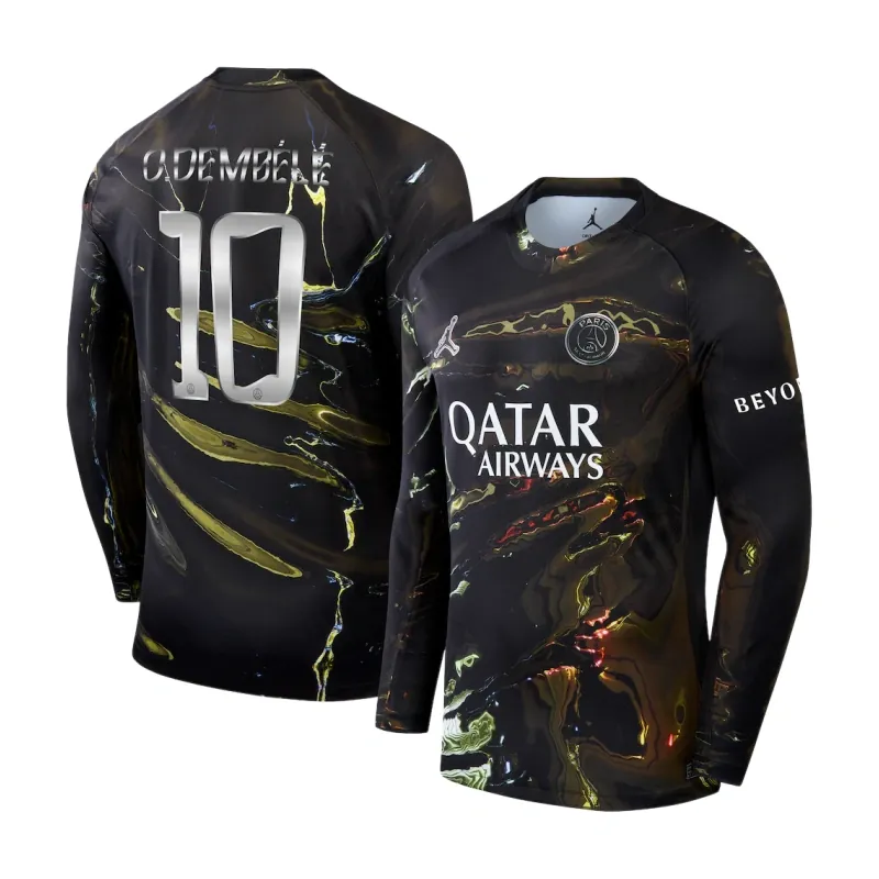 2025-26 PSG Jordan Night Edition Away Long sleev Football jersey Fan version AAAAJersey Supply Yupoo 3